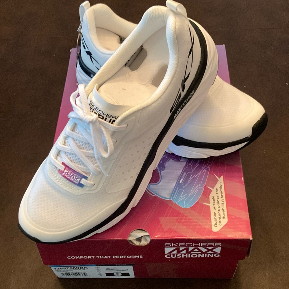 Skechers White and Black Women's Athletic Sneakers